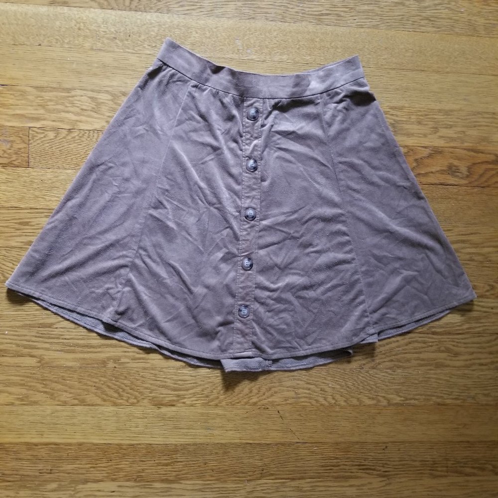 Charlotte Russe Brown/Tan Faux Suede skirt (S)